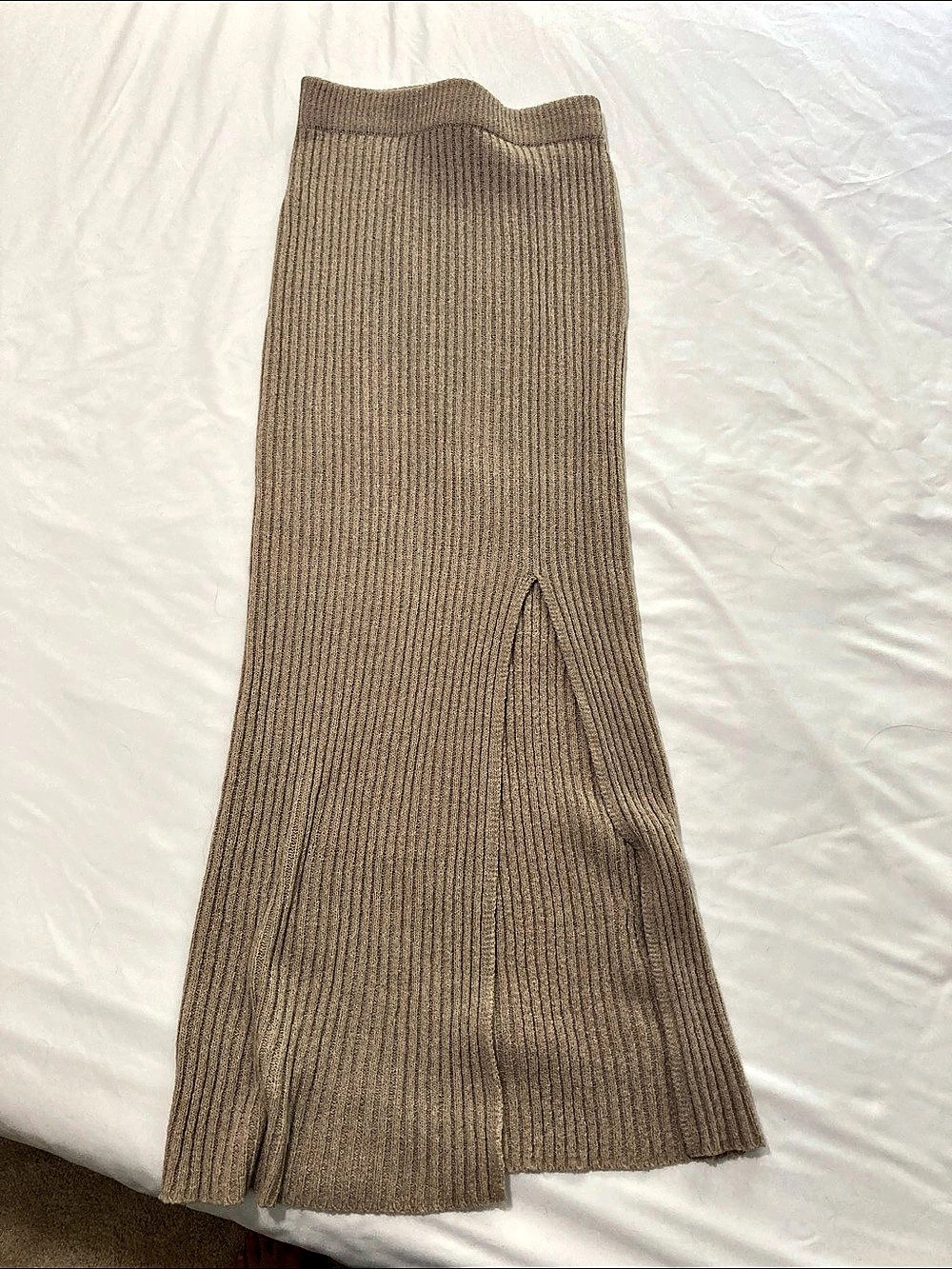 Cotton:on Ribbed Knit Midi Skirt in Brown Size Small